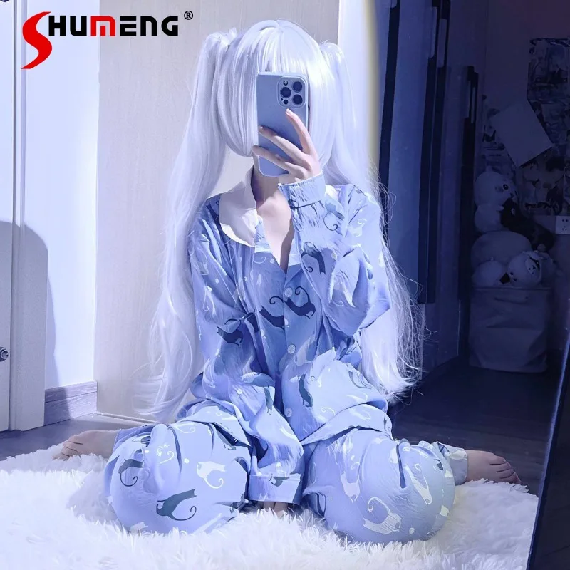 

Женский пижамный комплект в японском стиле для сна и косплея, костюм для банкета, двухмерные пижамы, женский домашний комплект из прохладного хлопка