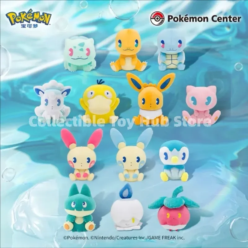 本物のポケモンソーダリフレッシュシリーズぬいぐるみフシギダネヒトカゲゼニガメサイダックイーブイミュウかわいい座りぬいぐるみギフト