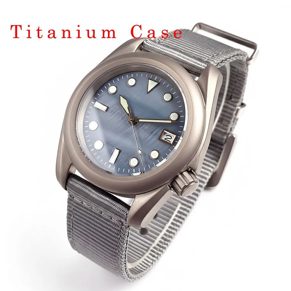 light weight  Prevent allergies Titanium 40mm Tandorio Blue Dial Sapphire Glass NH35A Automatic Mens Watch