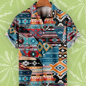 البوهيمي الرجال الرجعية قمصان قصيرة الأكمام 3D الطباعة القبيلة الأفريقية هاواي الشاطئ عارضة بلايز اجتماعية كبيرة 2023 أفضل 8 قمصان رجالية أفريقية مبيعا - رقم 4