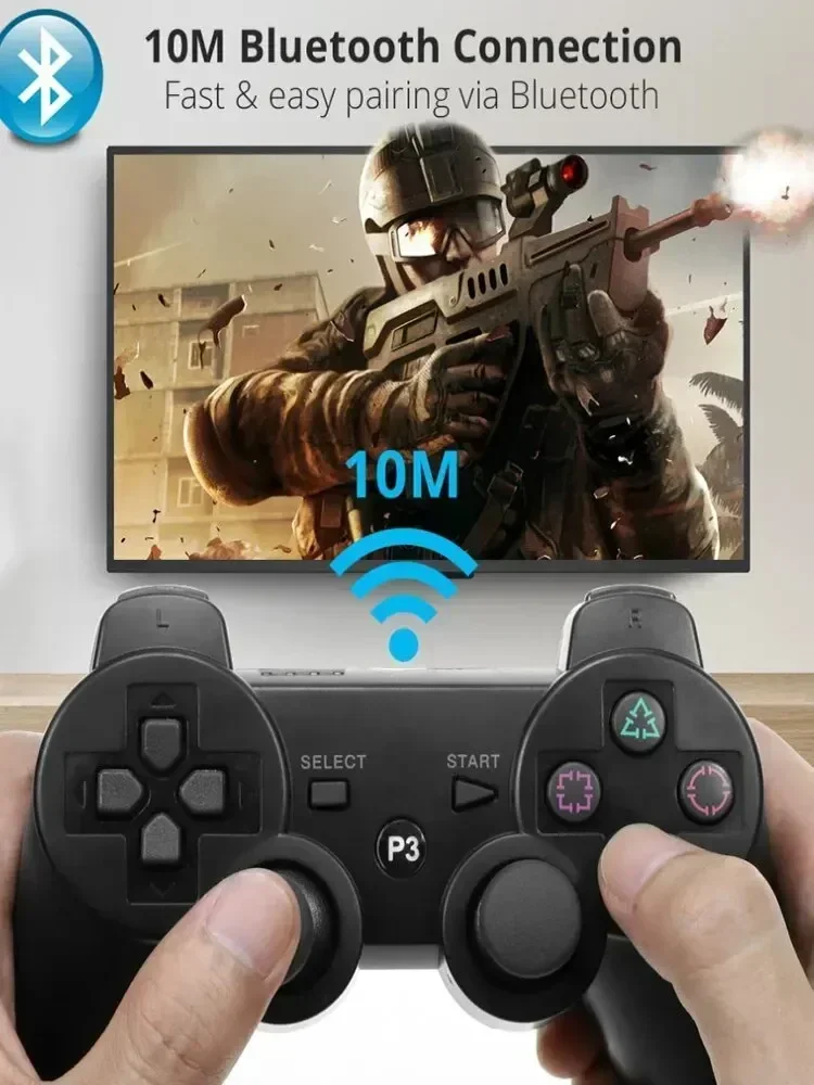 Controller for Sony PS3 Super Slim PC Joystick Gamepad for Play Station 3 Wireless Bluetooth Joy Pad 6 Axis Gyro Dual Vibration image 6