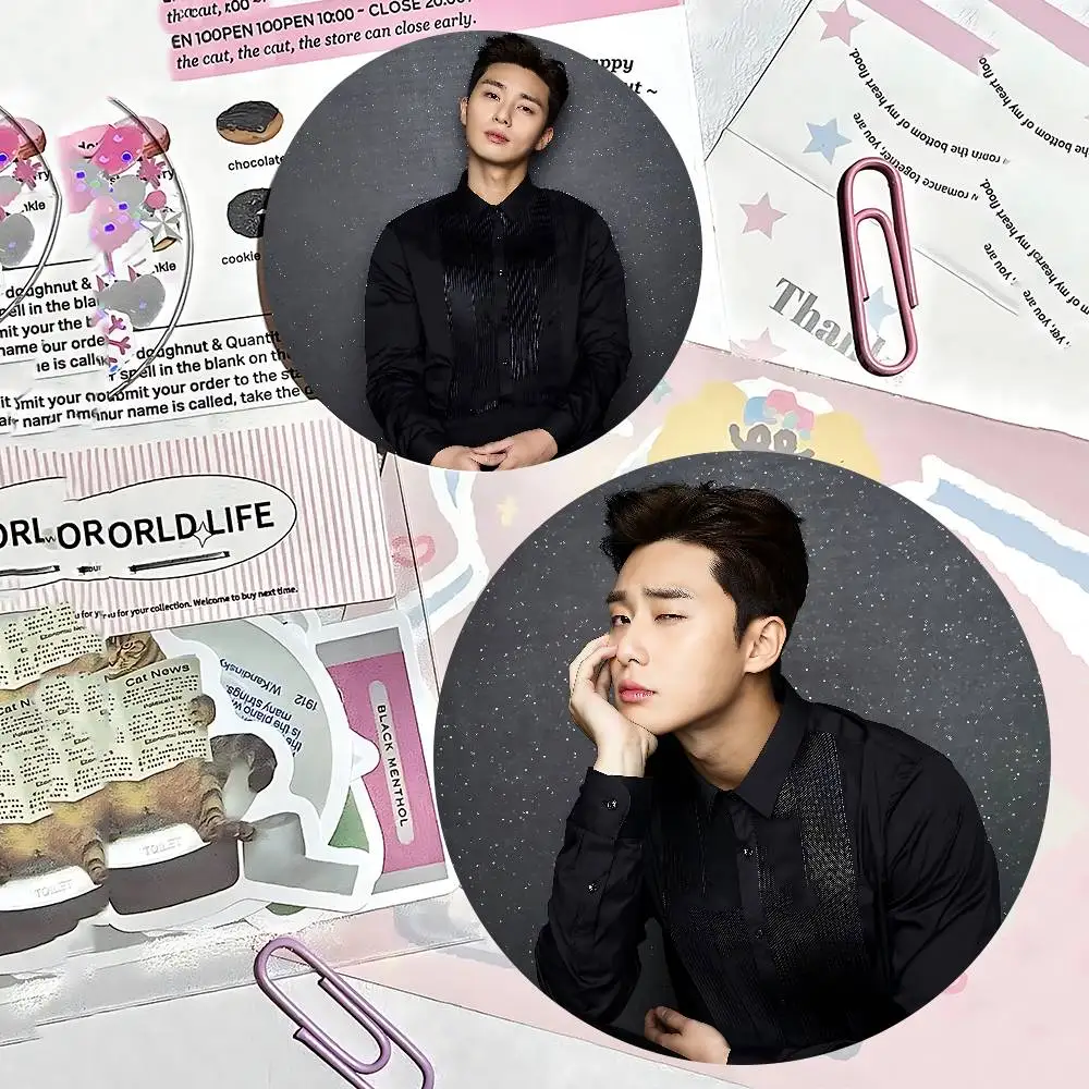 P-Park Seo-joon شارات 32/44/58 مللي متر دبابيس كرتونية مستديرة دبابيس يدوية لحقيبة الظهر مجوهرات اكسسوارات هدايا شارة إبداعية