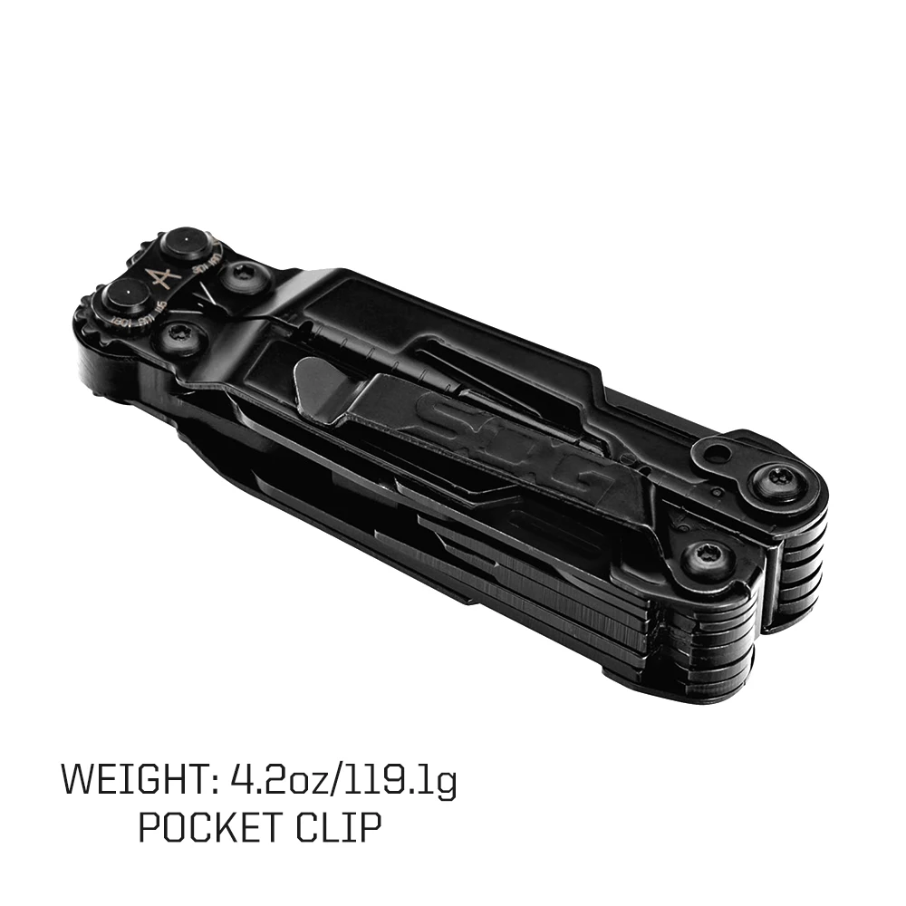 SOG 18 in 1 PowerPint Mini Multi-tool Stainless Steel Pocket EDC Multifunctional Pliers with Folding Knife Screwdrivers Scissors For Survival Fishing Hiking Cycling Travel DIY Home Emergency Repair Portable Camping Tools and Safety Equipment Gift For Men view 4