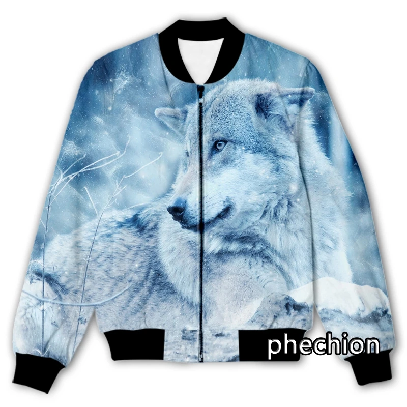 

phechion New Men/Women Animal Wolf 3D Printed Casual Jacket Fashion Streetwear Men Loose Sporting Jacket & Coat Q170