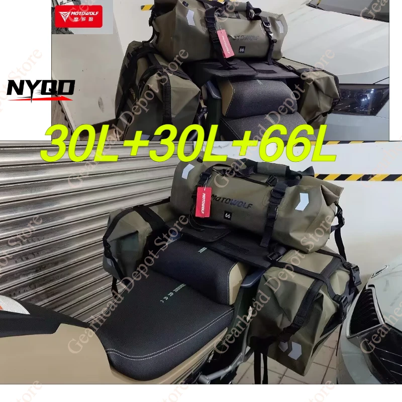 Motowolf Waterproof Large Capacity Universal Motorcycle Tail Rear Seat Bag Riding Luggage Pannier Saddlebag Mototravel Knight