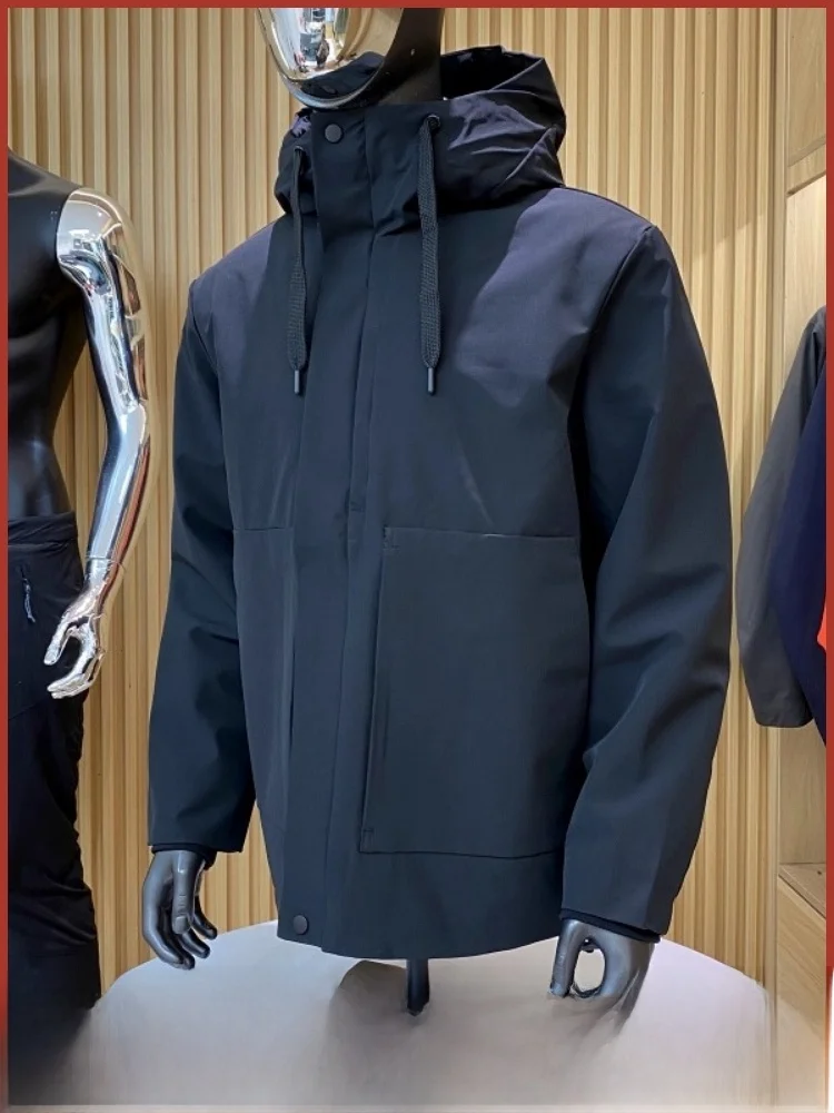 

Tech Fabric Hooded Thiened Warm Cotton Jaet Outerwear Casual Youth ular Long Sve Zipper Decorated Outdoor Workwear