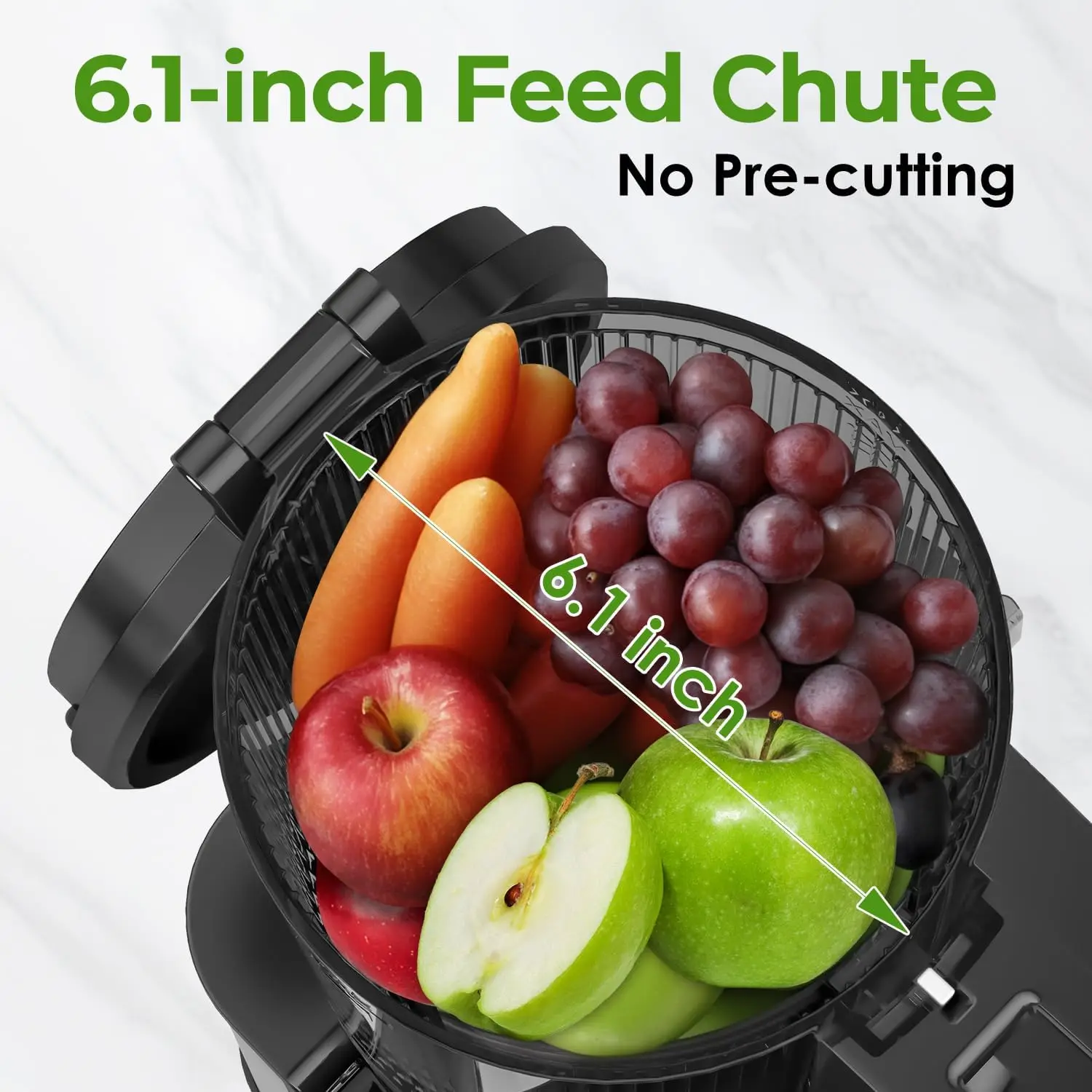 Juicer Machines, 350W Slow Cold Press Juicer with 6.1