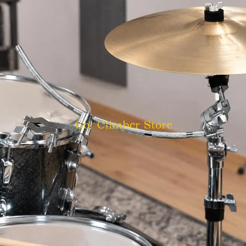 Q84C Cymbal Stand Extension Arm Drum Support Arm with Integrated Clamp Hardware and Wing-Style Fasteners for Mounting and