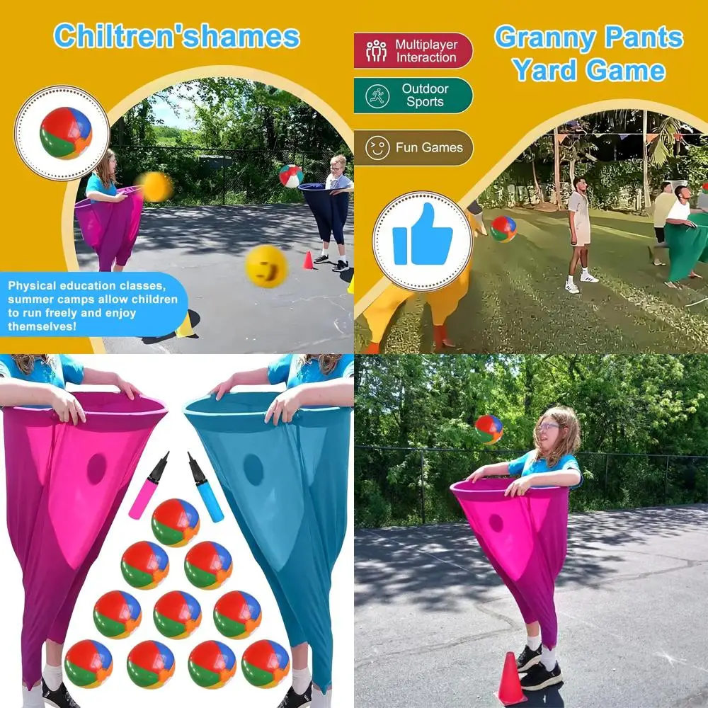 

Садовая игра «Бабушка Брюки», игра «Бабушкиные штаны» на открытом воздухе, оснащенные надувными шариками и велосипедными насосами, подходит для рождения