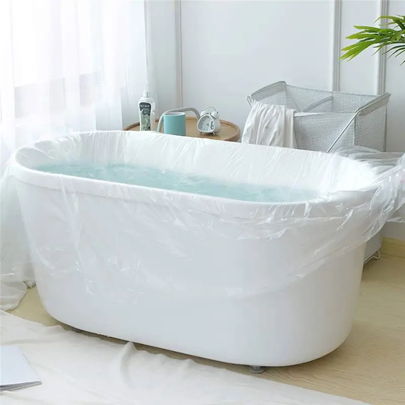 【FAST-SALE】Disposable Bath Tub Cover Liners 12-Pack-Size 102 X 47 Inches For Bathroom/Travel Salon/Spa Household/Hotel