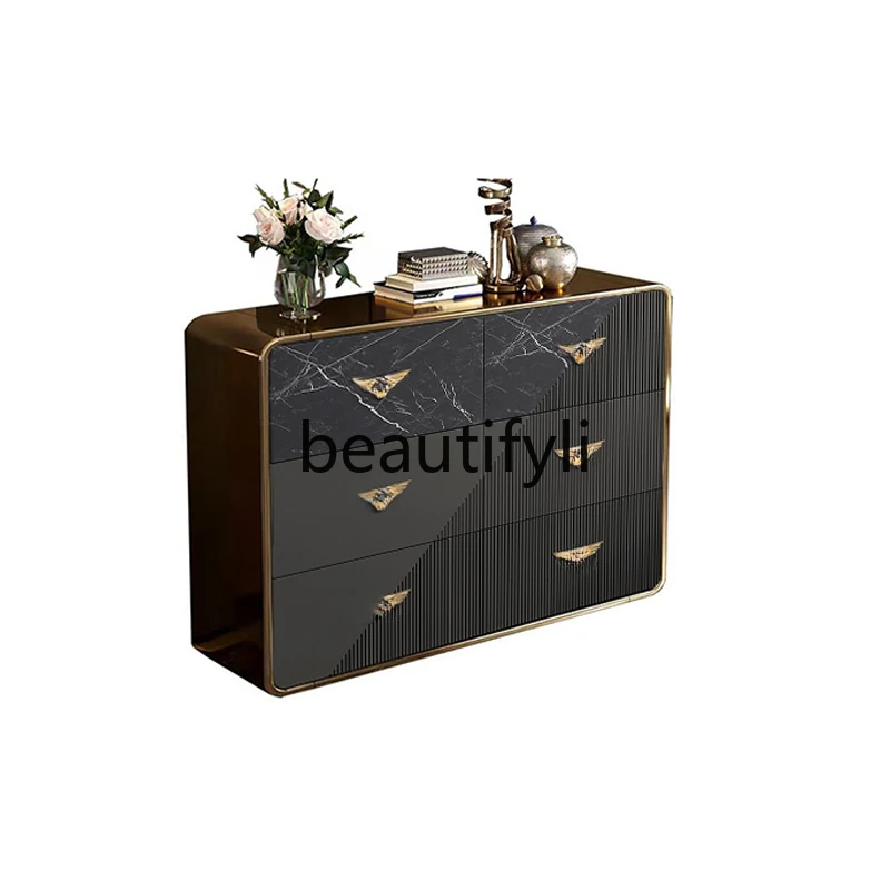 

Light luxury six-chest cabinet Italian solid wood drawer cabinet minimalist storage locker high-end