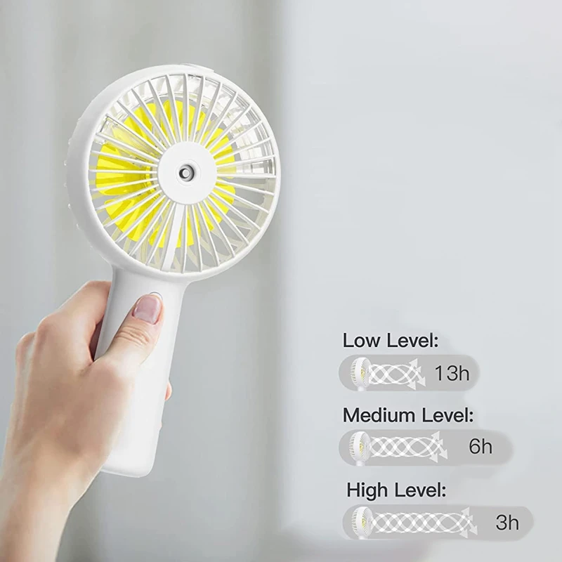 Handheld Fan Misting, Hand Held Portable Fan With 3 Speeds And Battery Operated, 2 Mode Spray Mister Personal Fan