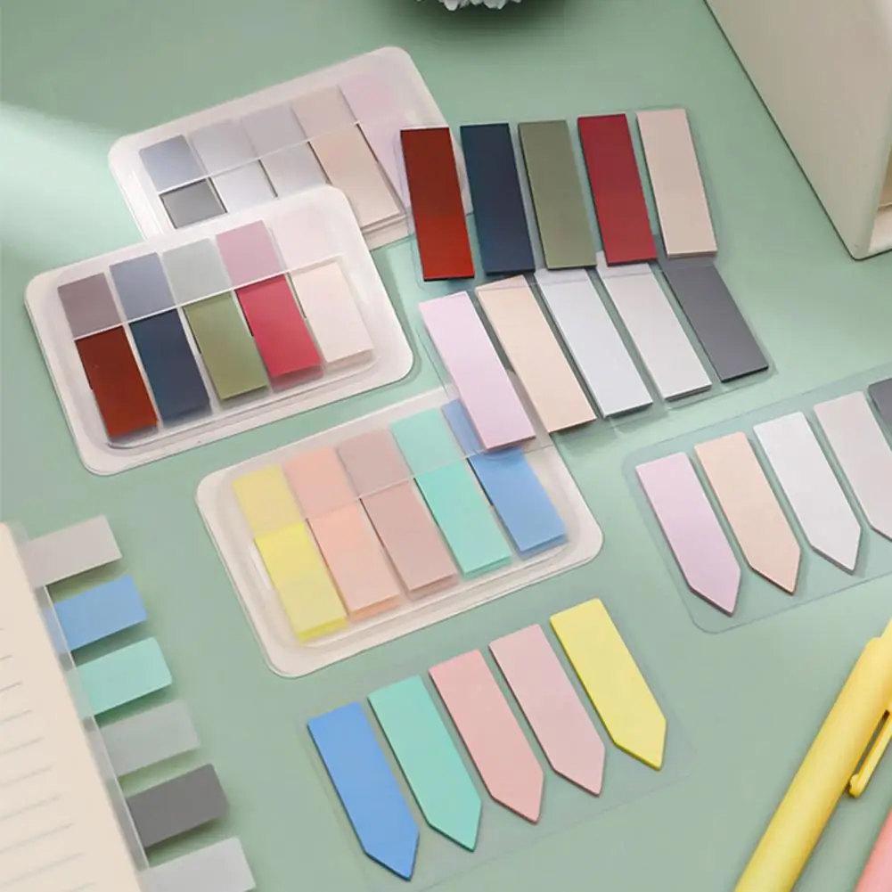 Translúcido Sticky Notes, Índice Fluorescente Sticker, Flag Tab, Morandi Sticky Notes, Essential Stationery Labels for Home
