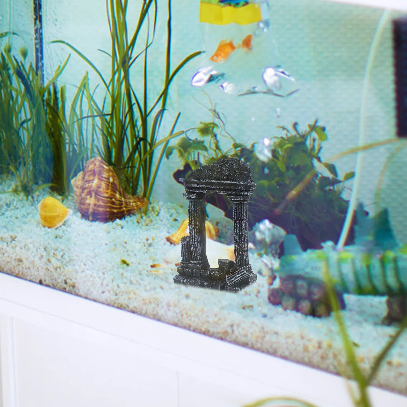 

4Pcs Roman Column Aquarium Ornament Durable Fish Tank Decoration Hideout Landscaping Decor Resin Craft Decor Roman Column Model