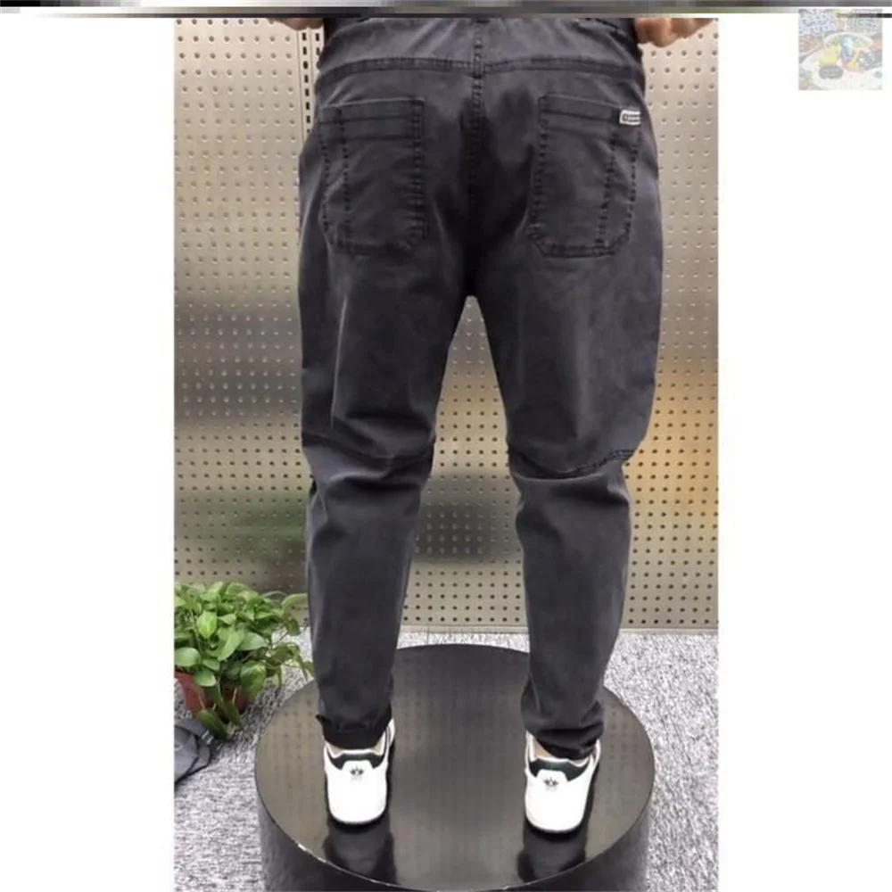 Spring Summer Black Blue Cargo Jeans Men Streetwear Denim Jogger Pants Men Baggy Harem Jean Trousers Harem Jean Trousers