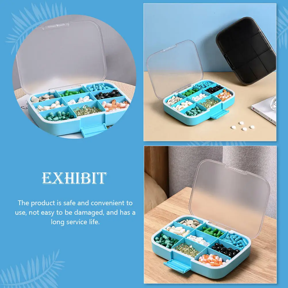 High-Durability Multi-Grid Medicine Dispenser Large Capacity Tablet Storage Case Portable Pill Organizer Transparent Easy-Carry