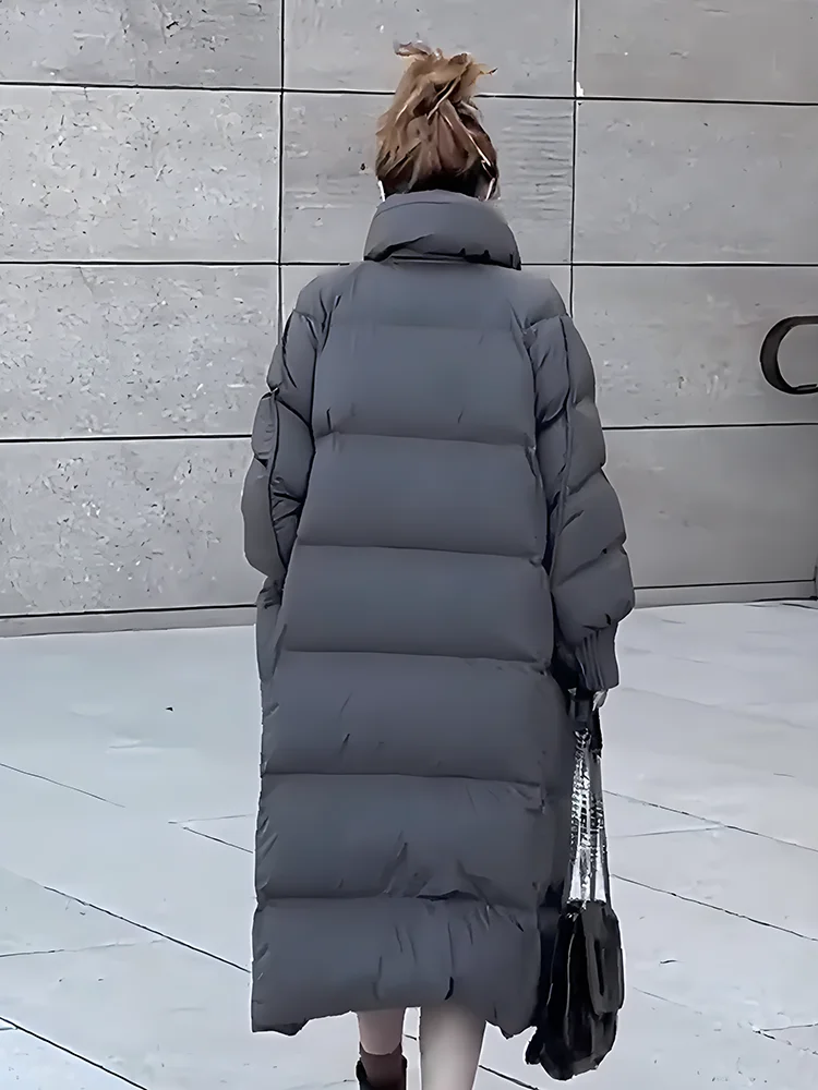 2024 invierno nuevo Faionable versátil Thiened Floing cuello grande blanco Du abajo Jaet mujer moda viaje Sle