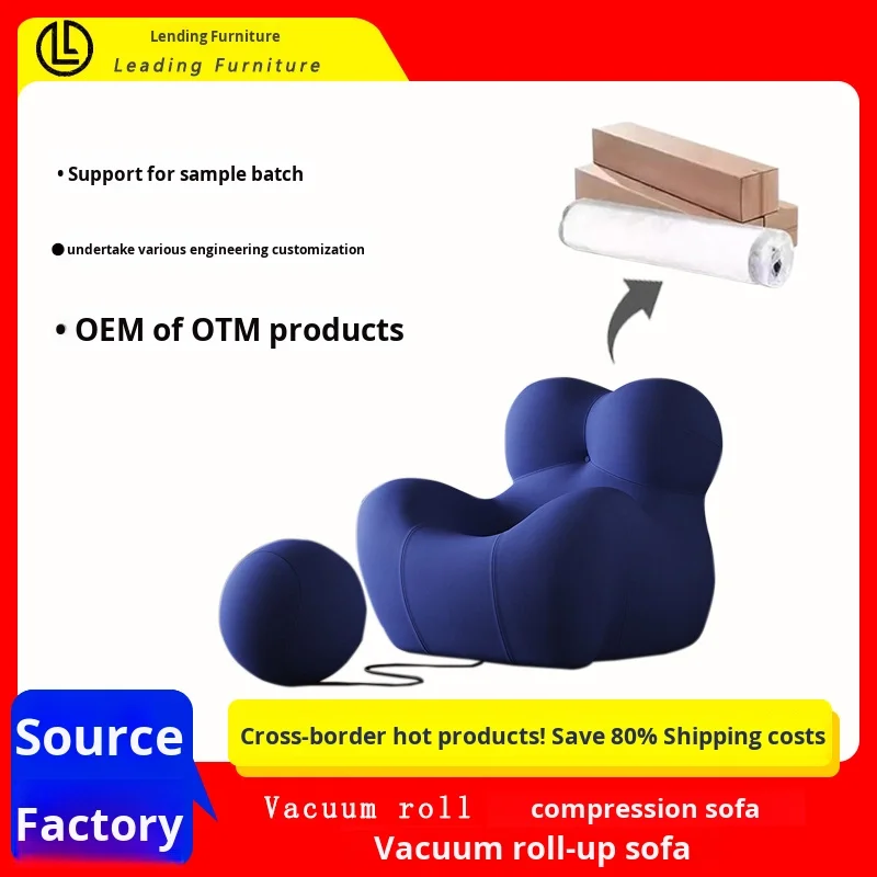 Modern Single Fabric Leisure Chair Cross-Border Mother's Embrace Lazy Design Cotton Compression for Home Office & Living Room