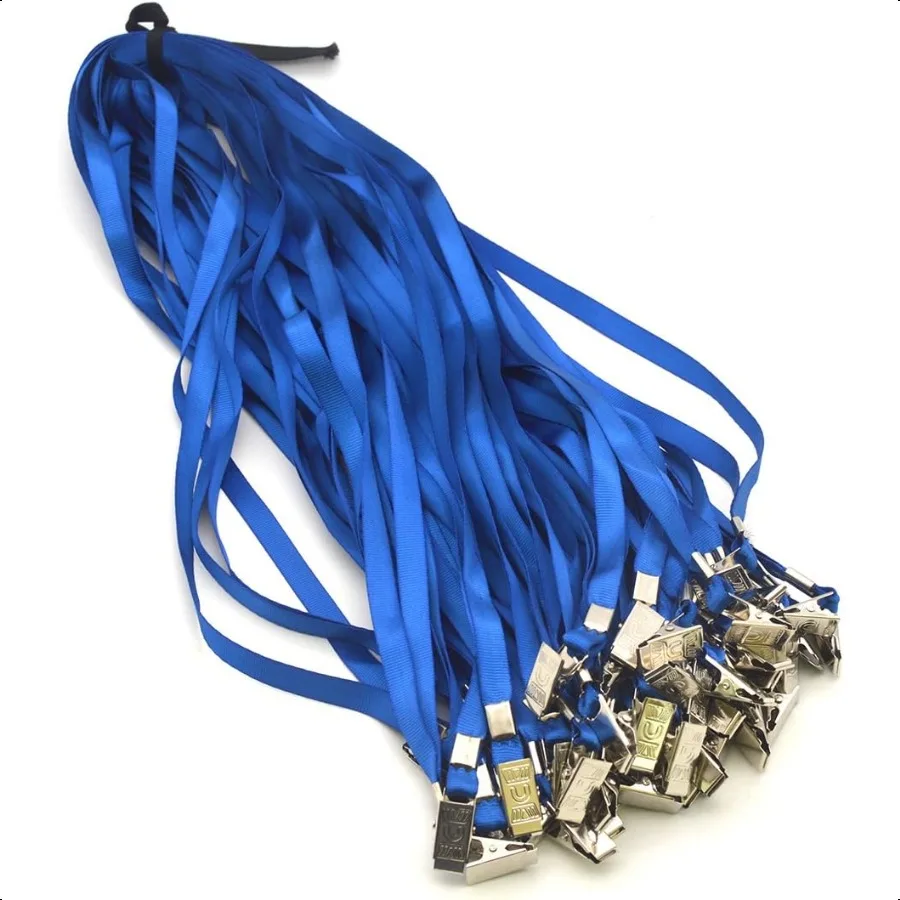 

Bird Fiy 50 Pcs Nylon Cord Lanyard Bulldog Clip Deluxe Neck Lanyard for Id Cards badges