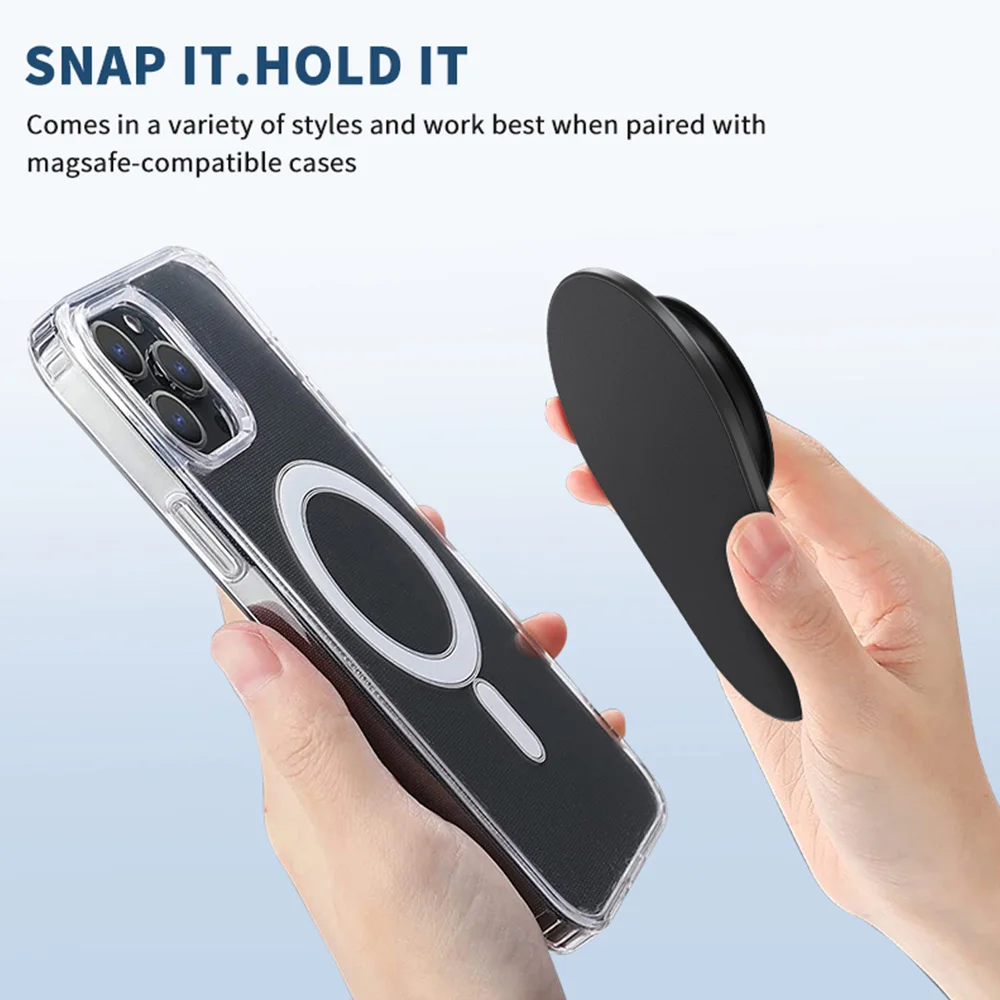 Grippopso Oval Griptok Magnetic Folding Mobile Phone Socket Holder Support for IPhone 15 14 Mac Safe Ring Finger Expanding Stand