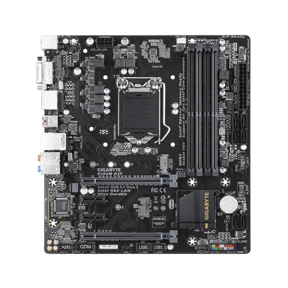 Imagem -03 - Gigabyte-cpu Suporte Motherboard Intel Core i7 i5 I3lga 1151 Ddr4 Dvi-i B360 64 gb 9ª e 8ª Geração B360m D3p