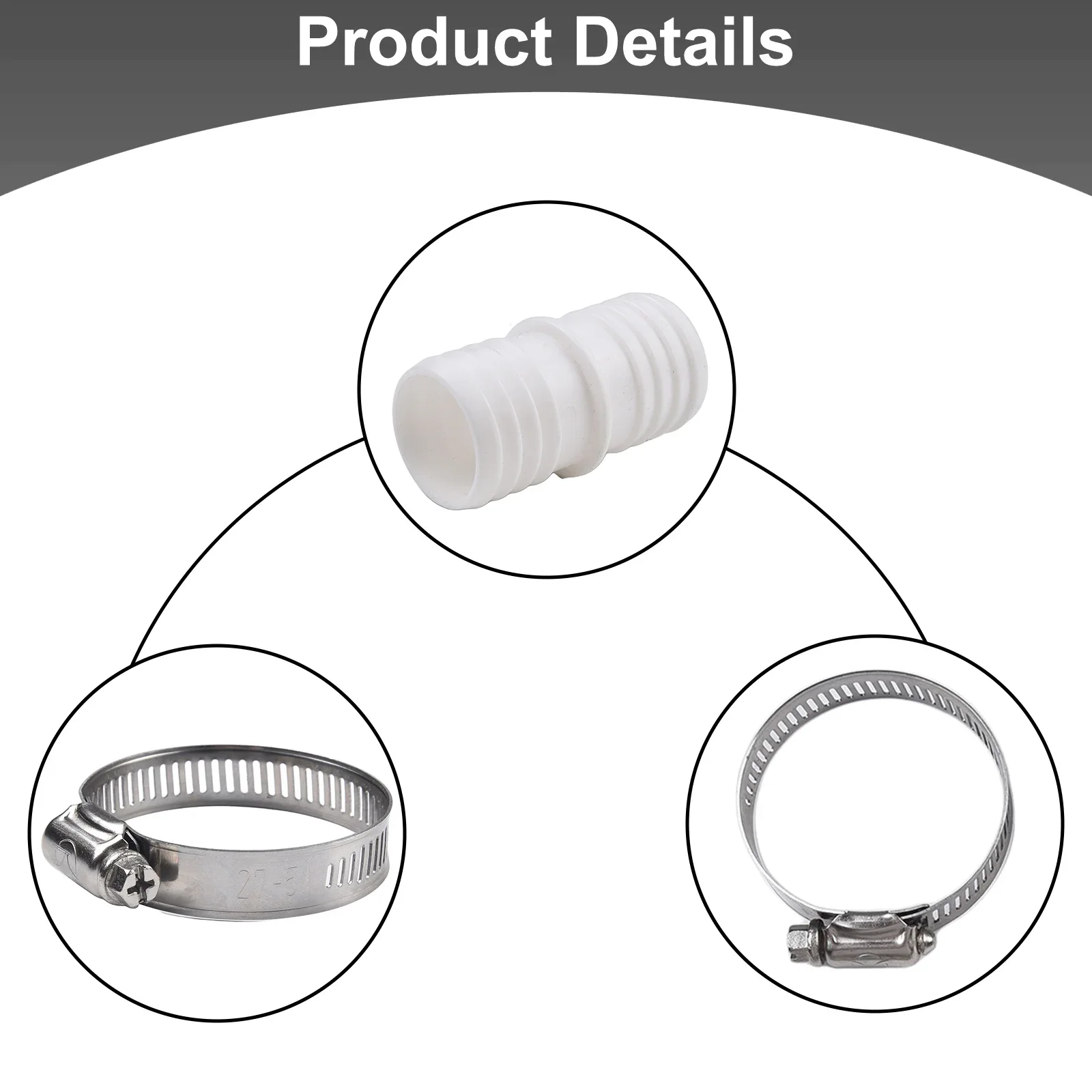 Adaptador de manguera de piscina de alta resistencia para mangueras de 38mm de diámetro exterior, Compatible con bombas de filtro de arena y aspiradoras de piscina