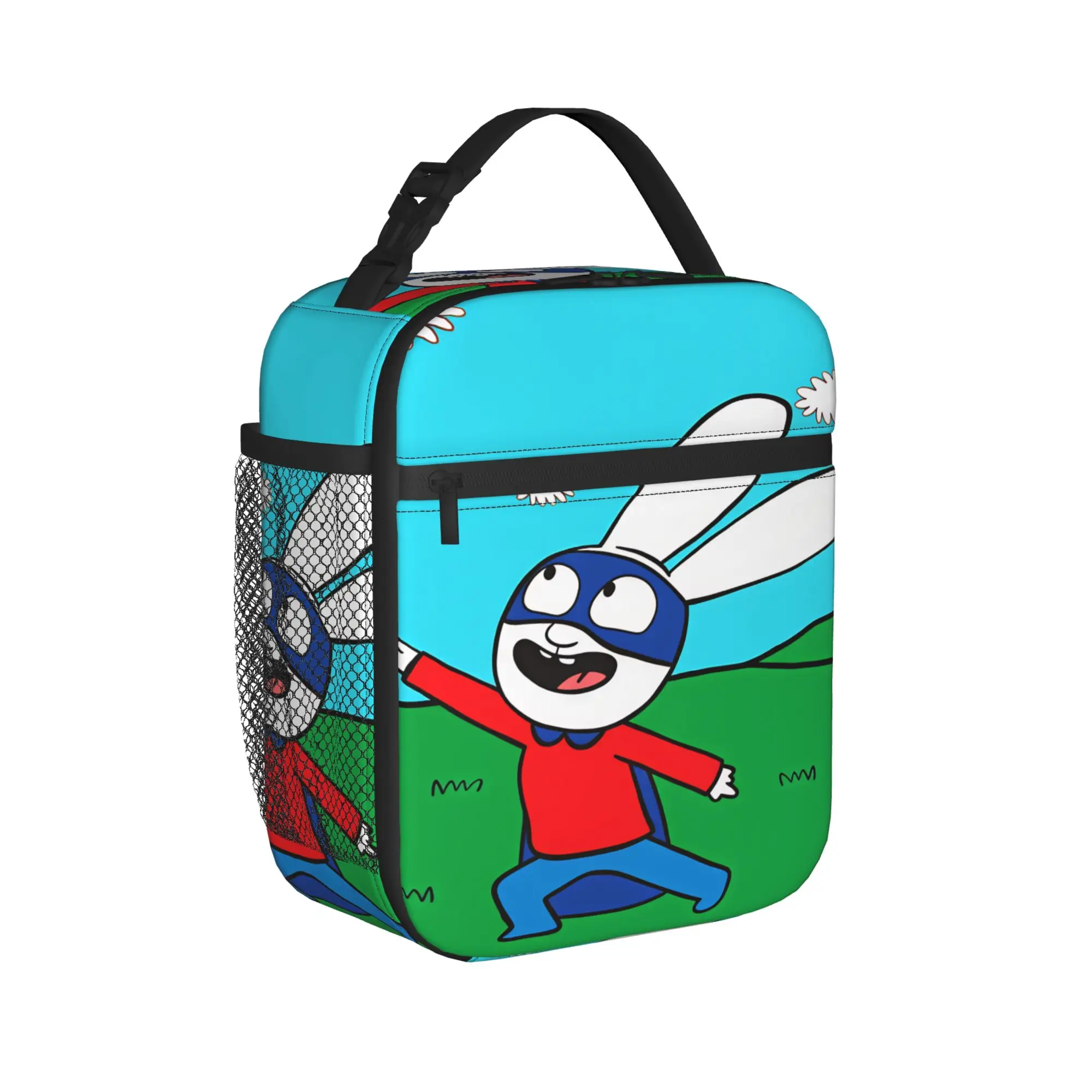 Simon Super Rabbit Lunch Bag, ästhetische Lunchbox, tragbare Tragetasche für Picknick im Freien, Lebensmitteltaschen für Erwachsene, wasserdichte, individuelle Kühltasche – Detail 2