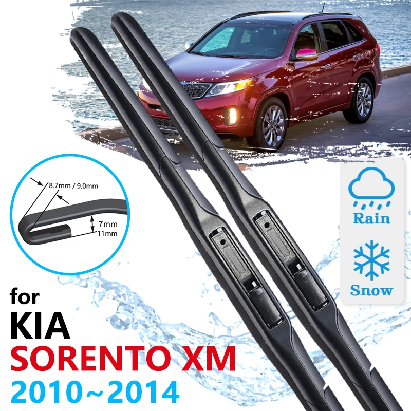 Car Front Wiper Blades For KIA Sorento XM 2010 2011 2012 2013 2014 Windshield Windscreen Brushes Washer Cutter Accessories 2pcs