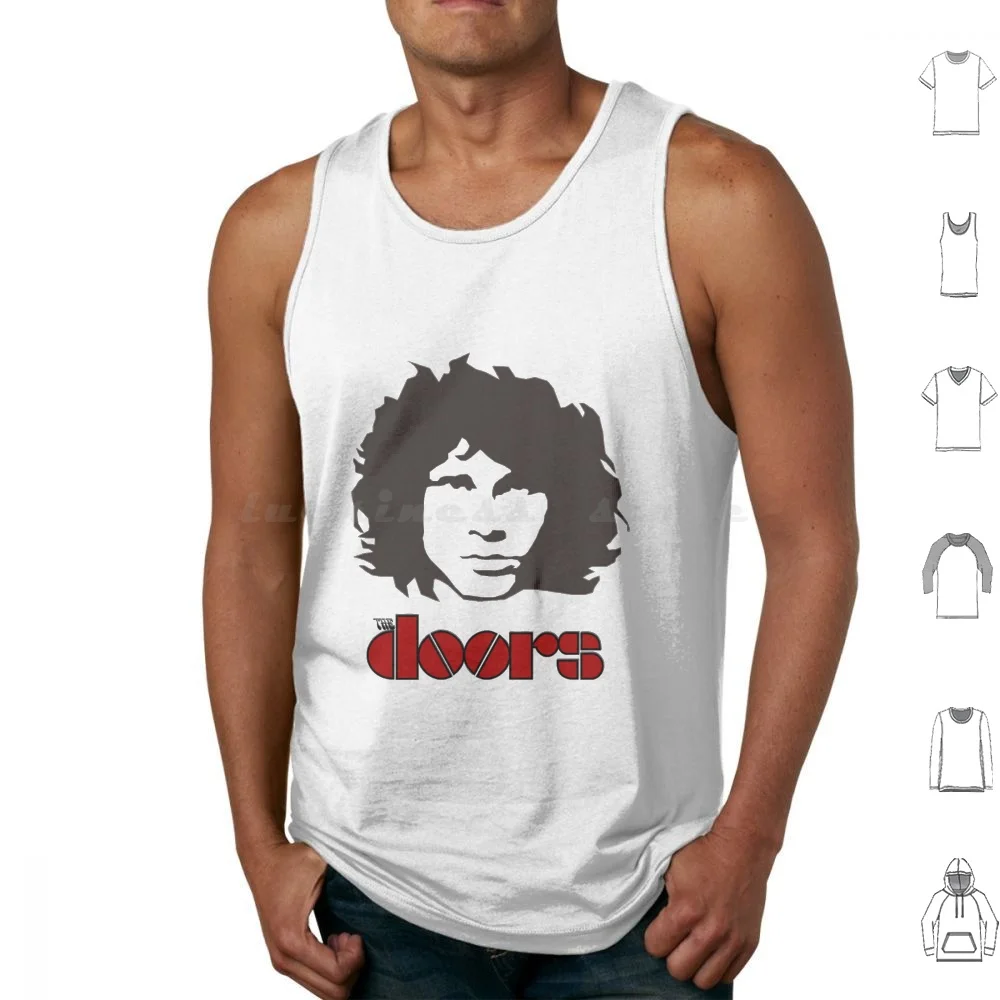 Tank Tops Print Cotton Jim Morrison Doors Band Band Ray Manzarek Robby Krieger John Densmore N Roll And Roll Music