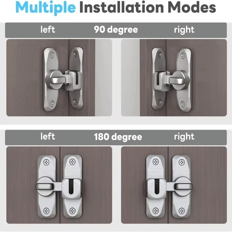 1Pc 90/180 Degree Universal Flip Locks,Barn Door Lock,Anti-theft Door Buckle, Sliding Door Gate Latch Hardware for Home Security