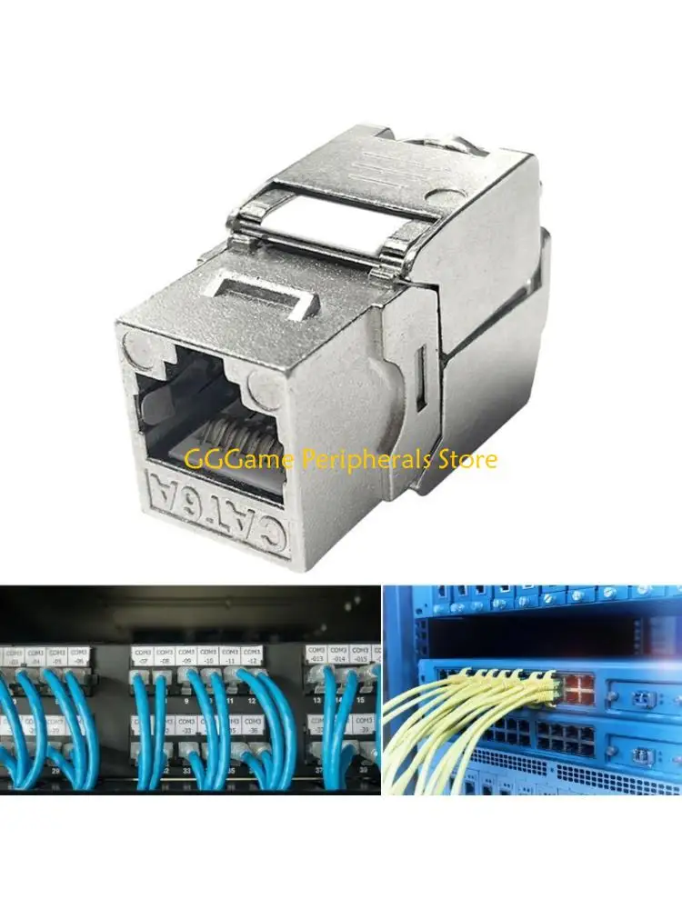 U55B Cat6A Grade RJ45 Zincs Metal Keystones Module Tool Easy 180 Degree Rotations