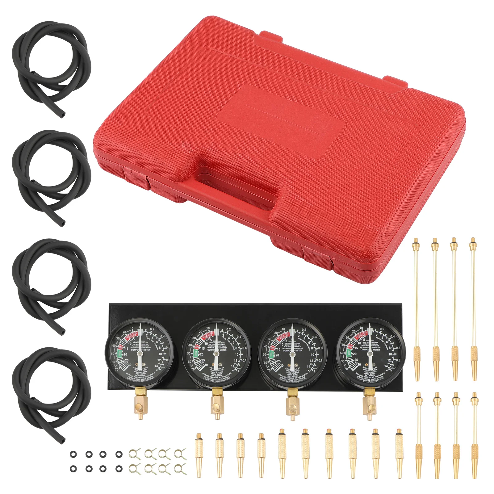 Fuel Vacuum Carburetor Synchronizer Carb Tools sync 4 Gauge Kit with Hose Tool