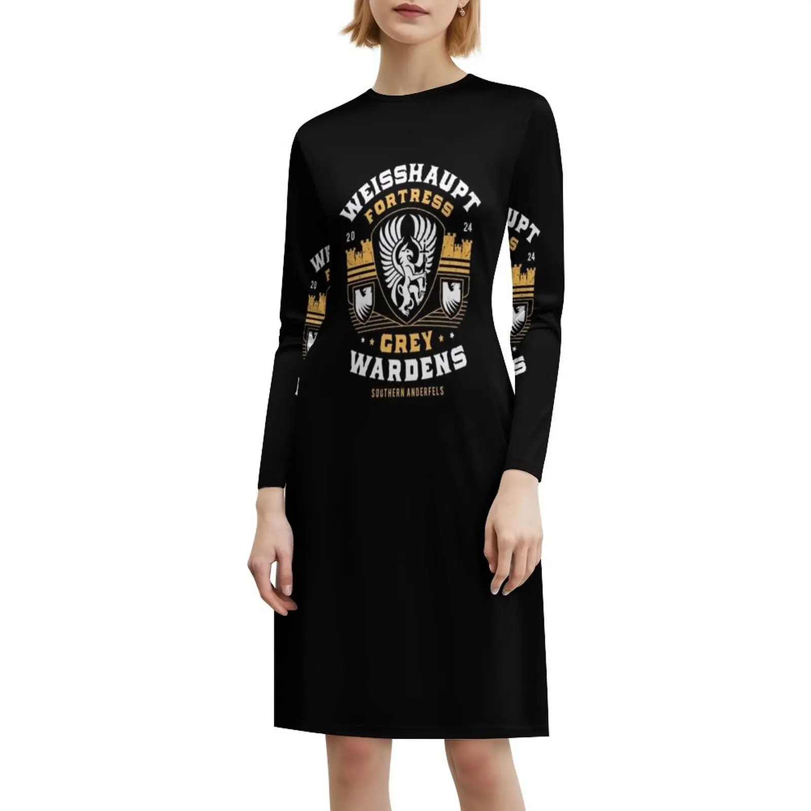 فستان Gray Wardens Fortress Crest Floral Smock للنساء للربيع والصيف فستان كاجوال للحفلات لعبة فيديو Dragon Age Guard