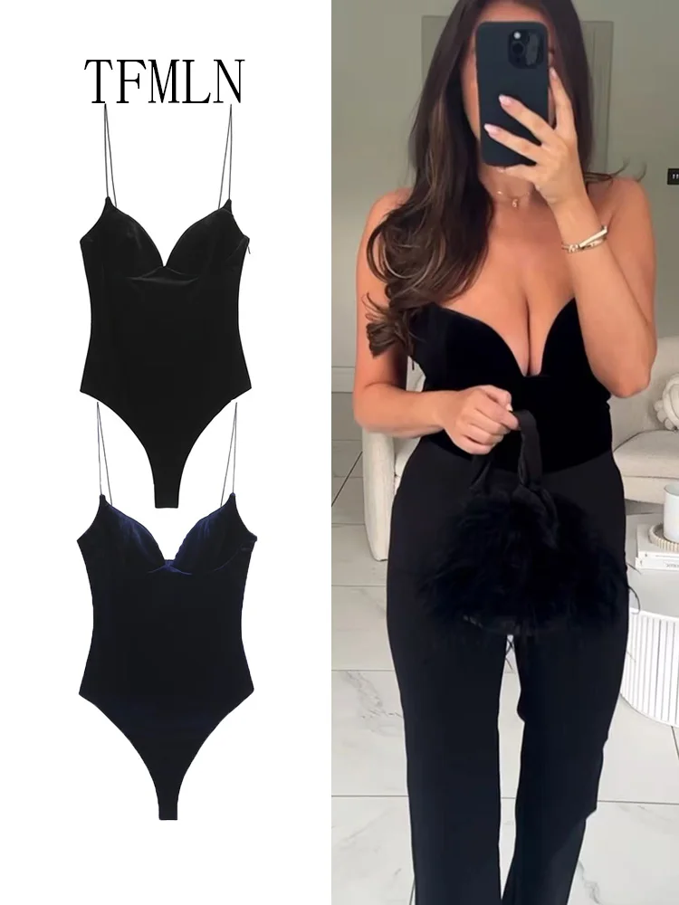 

Sexy Women Velvet Strap Jumpsuits Chic Side Zipper Sleeveless Slim Causal Jumpsuit Elegant Backless Underwear 2026 Spring Summer
