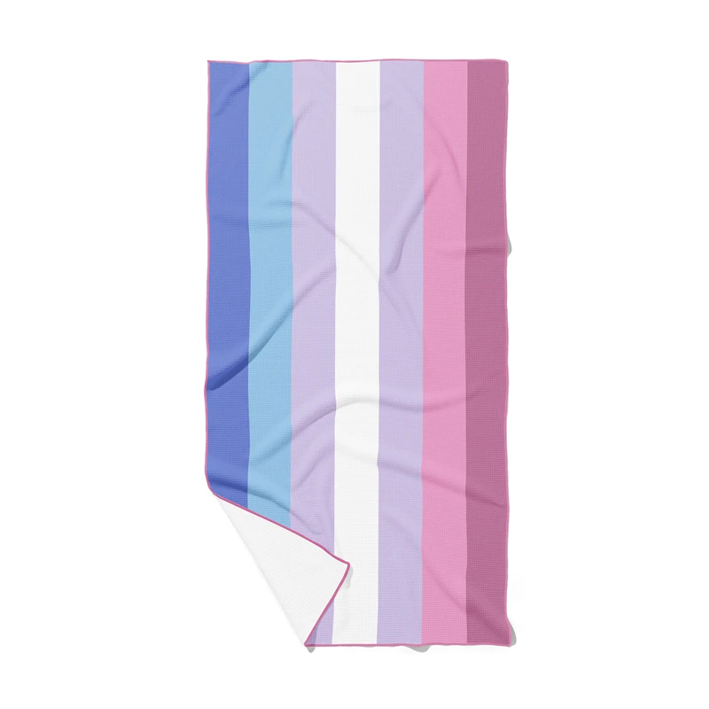 Aertemisi Bigender Pride Flag المتحولين جنسيا قوس قزح LGBT الهراء منشفة الشاطئ اضافية كبيرة الحجم 180 سنتيمتر x 90 سنتيمتر #5