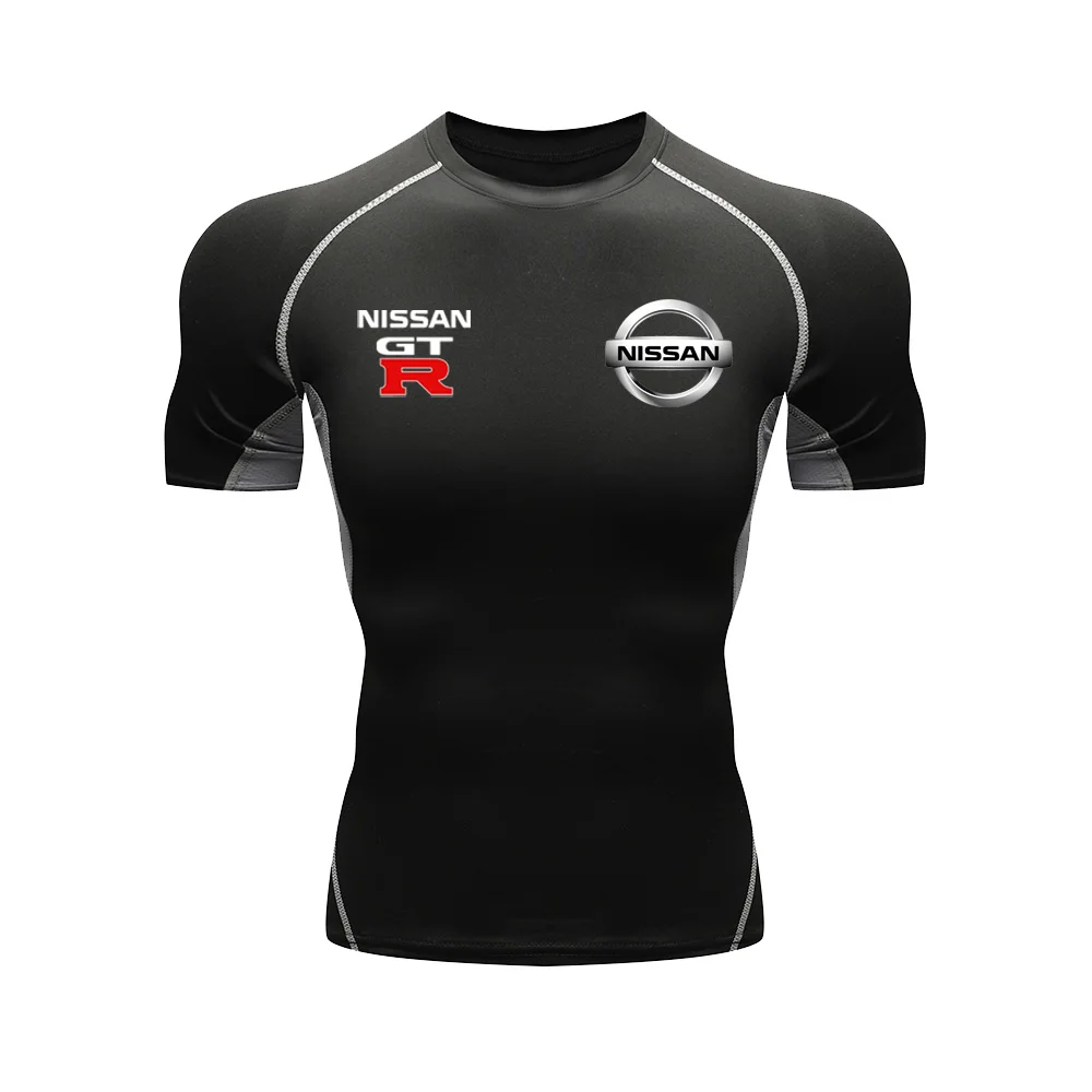Nissan brand print, autumn men's sports tight fitting top