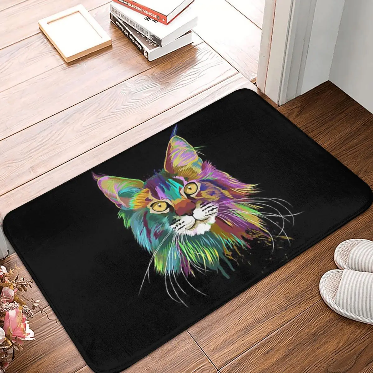 Splash Maine Coon Cat Anti-slip Doormat Floor Mat Water oil proof Carpet Rug for Kitchen Entrance Home Bedroom Footpad Mats