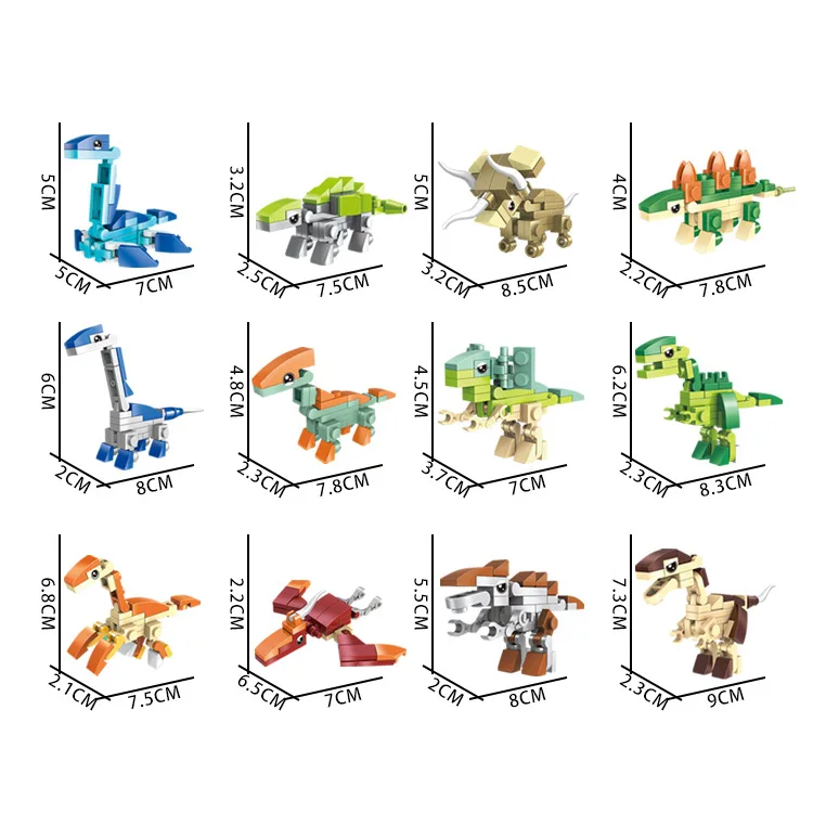 Creativity Mini Insect Animal World Building Block12 in 1Tyrannosaurus rex Model Kit Brick Home Decor Birthday Toy Gift for Kid