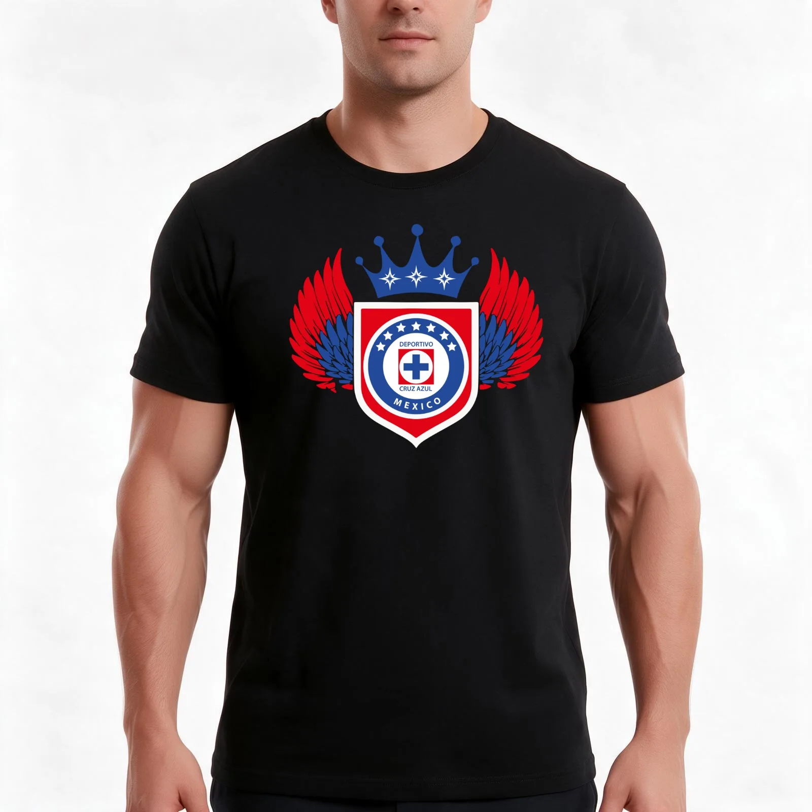 Shield Cruz Azul T-Shirt Summer Casual Cotton Tee Oversized Streetwear Tops Vintage Graphic Print Loose Fit Short Sleeve