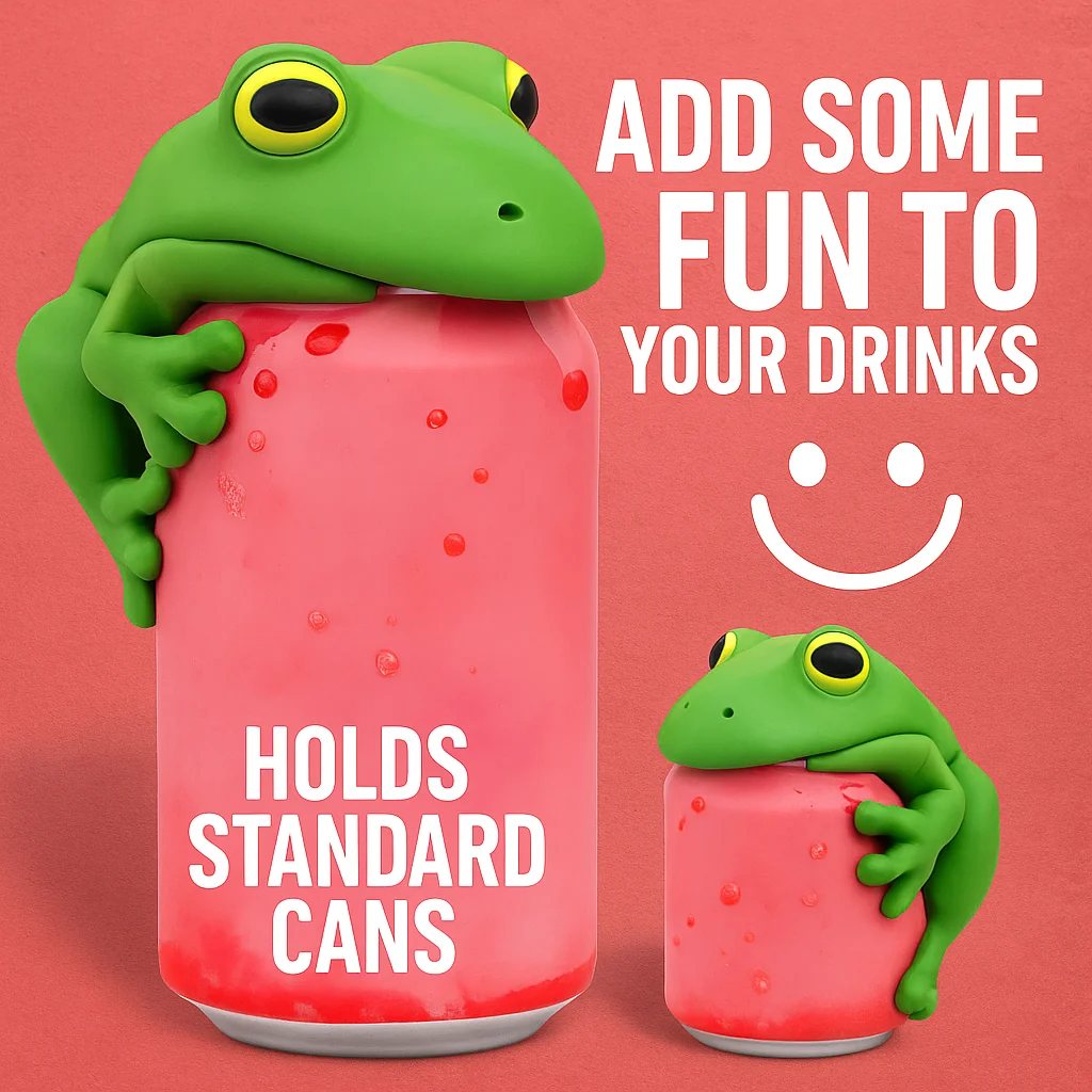 

Frog Can Lid Silicone Creative Animal Cover For Soda Beer Juice Leakproof Reusable Cartoon Cap Easy Open Gift Kitchen Gadget