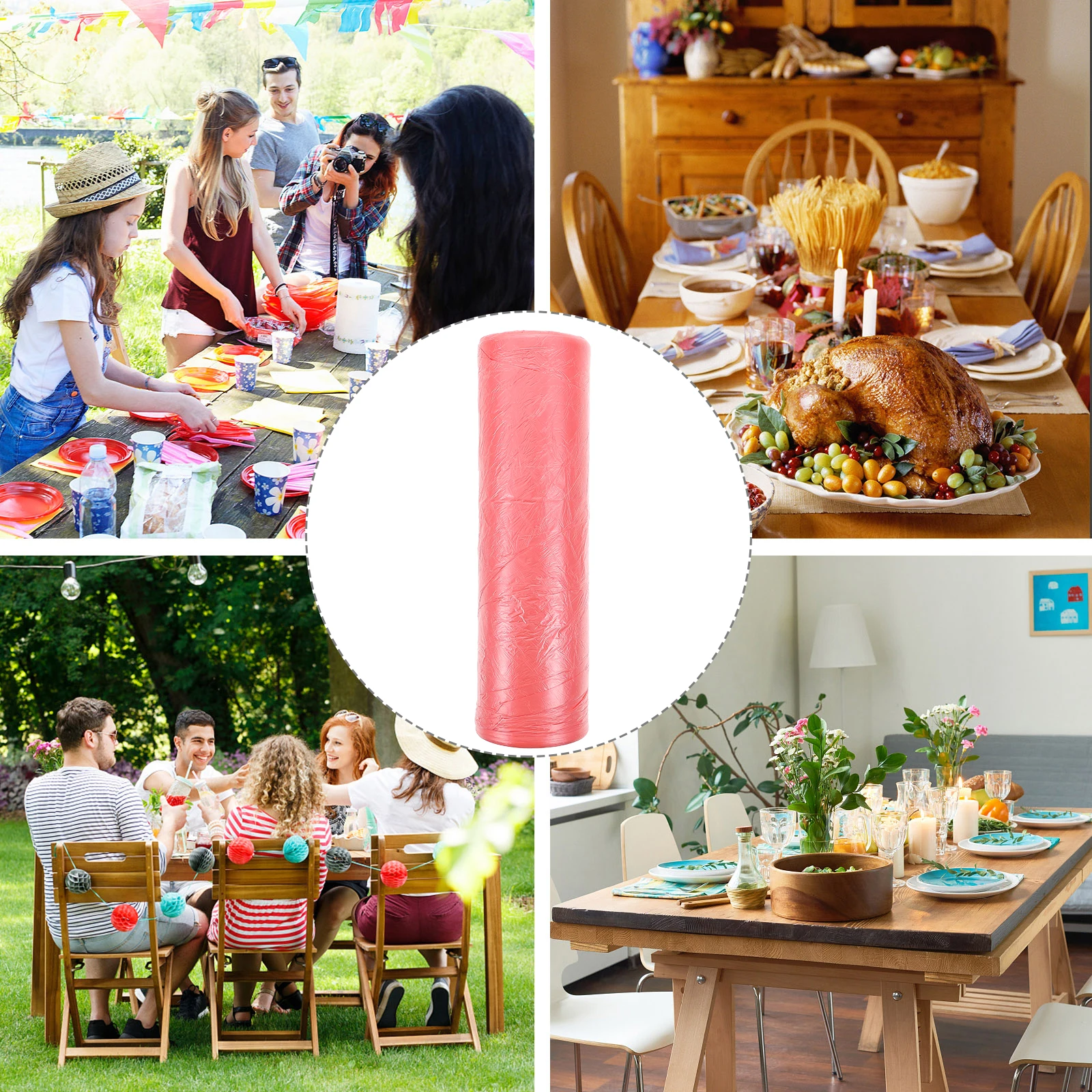 

Disposable Plastic Table Covers Waterproof Oil Proof Disposable Tablecloths for Party Banquet Hotel Home Use One Time