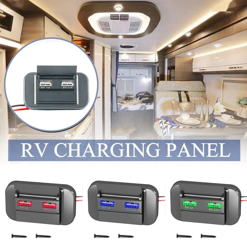 12V/24V Car Fast Dual PD Type C Car Quick Charge Socket USB Power Outlet Panel Swith Adapter For auto Marine RV Bus Motorcycle