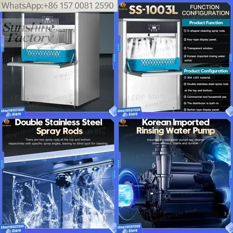 Stainless Steel Mini Small Undercounter Dish Washer Machine Built in Restaurant Dishwasher for Bar Coffee Shop