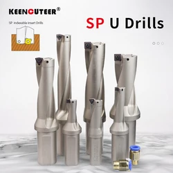 SP Series เจาะ Bites ใส่11มม.-49มม.ความลึก2D 3D 4D Indexable U เจาะ CNC สำหรับ SPMG เครื่องจักรเครื่องกลึงน้ำ