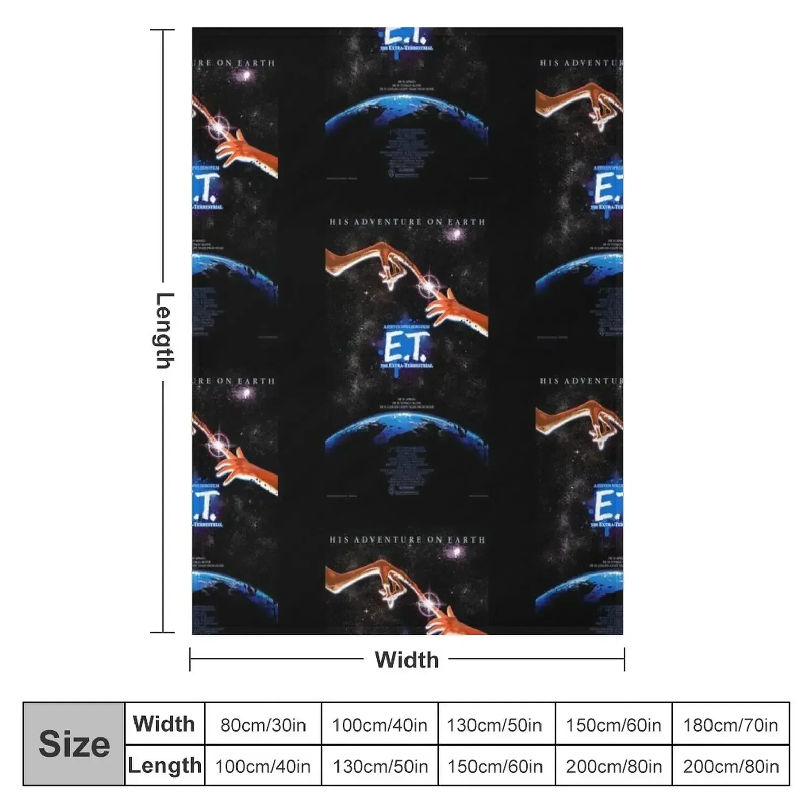 E.T. POSTER Throw Blanket Cute Decorative Throw Luxury Brand Flannel Fabric Blankets