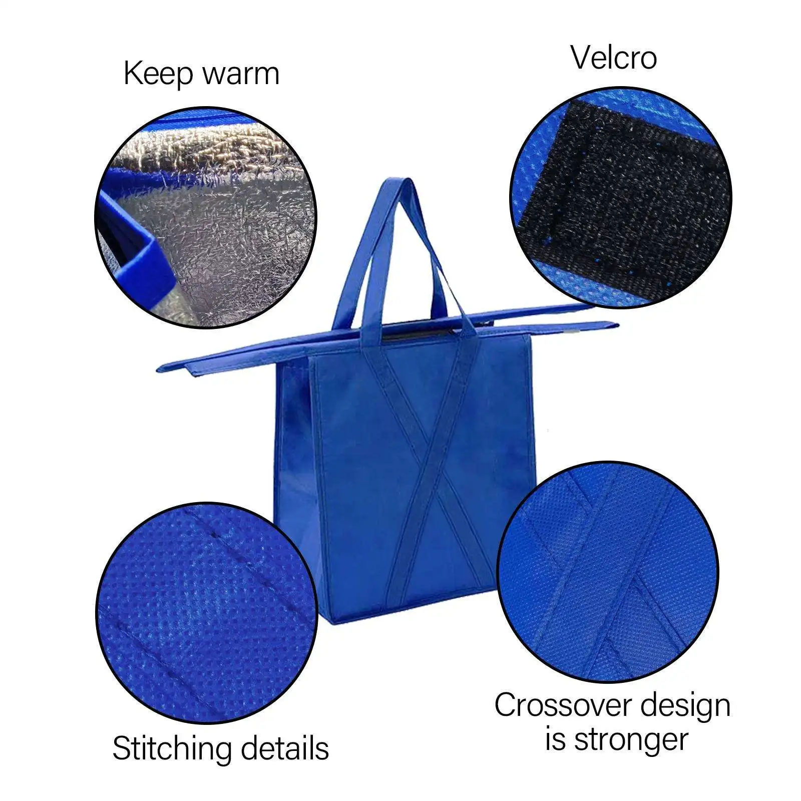 New Style Non Woven Set 4 Grocery Tote Reusable Grocery Shopping Cart bags Foldable Trolley Bag with COOLER Bag & Egg