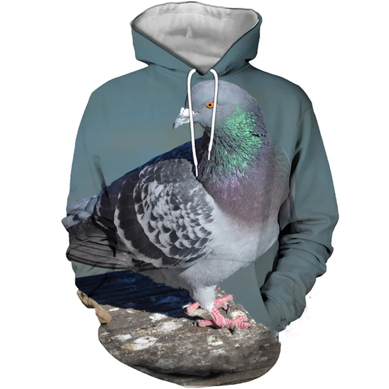 Cute Pigeon Fly Colorful Fashion Style 3D Printed Hoodies Unisex Pullovers Hoodie Casual Street Top Tracksuit