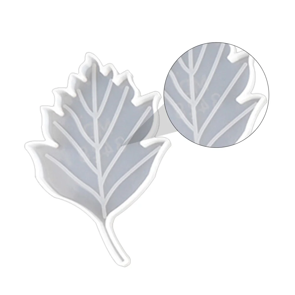 

2 Pcs Leaf Shaped Coaster Mold Epoxy Resin DIY Silicone Tray White Decor Kitchen Desktop Photo Props Portable
