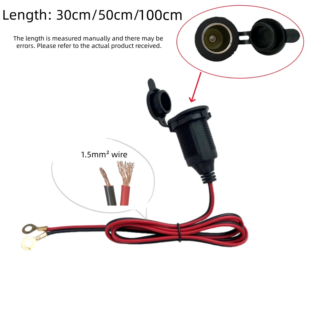 High power 12V/24V car cigarette lighter power socket with fixed threaded socket