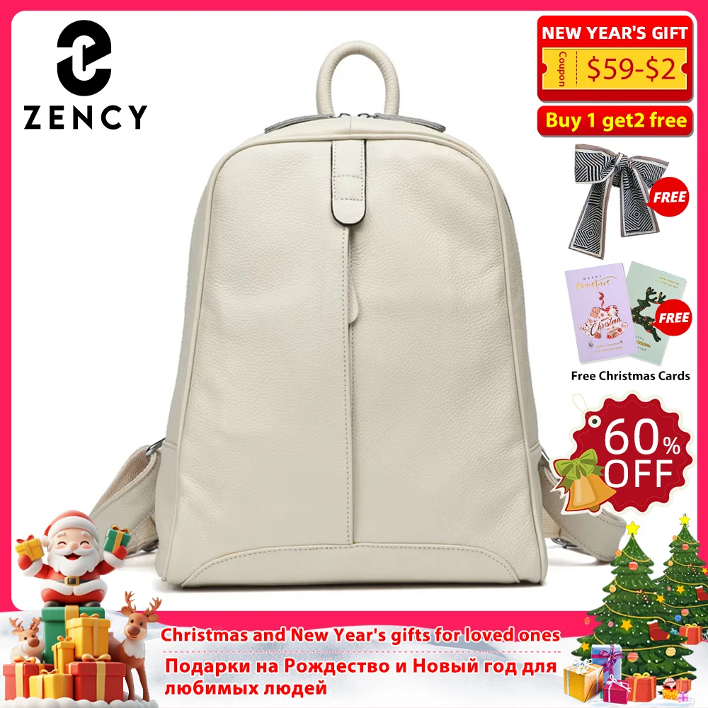 

Zency 100% Soft Genuine Leather Fashion Women Backpack Casual Travel Back Pack Bag Retro Bronze Satchel Laptop Knapsack